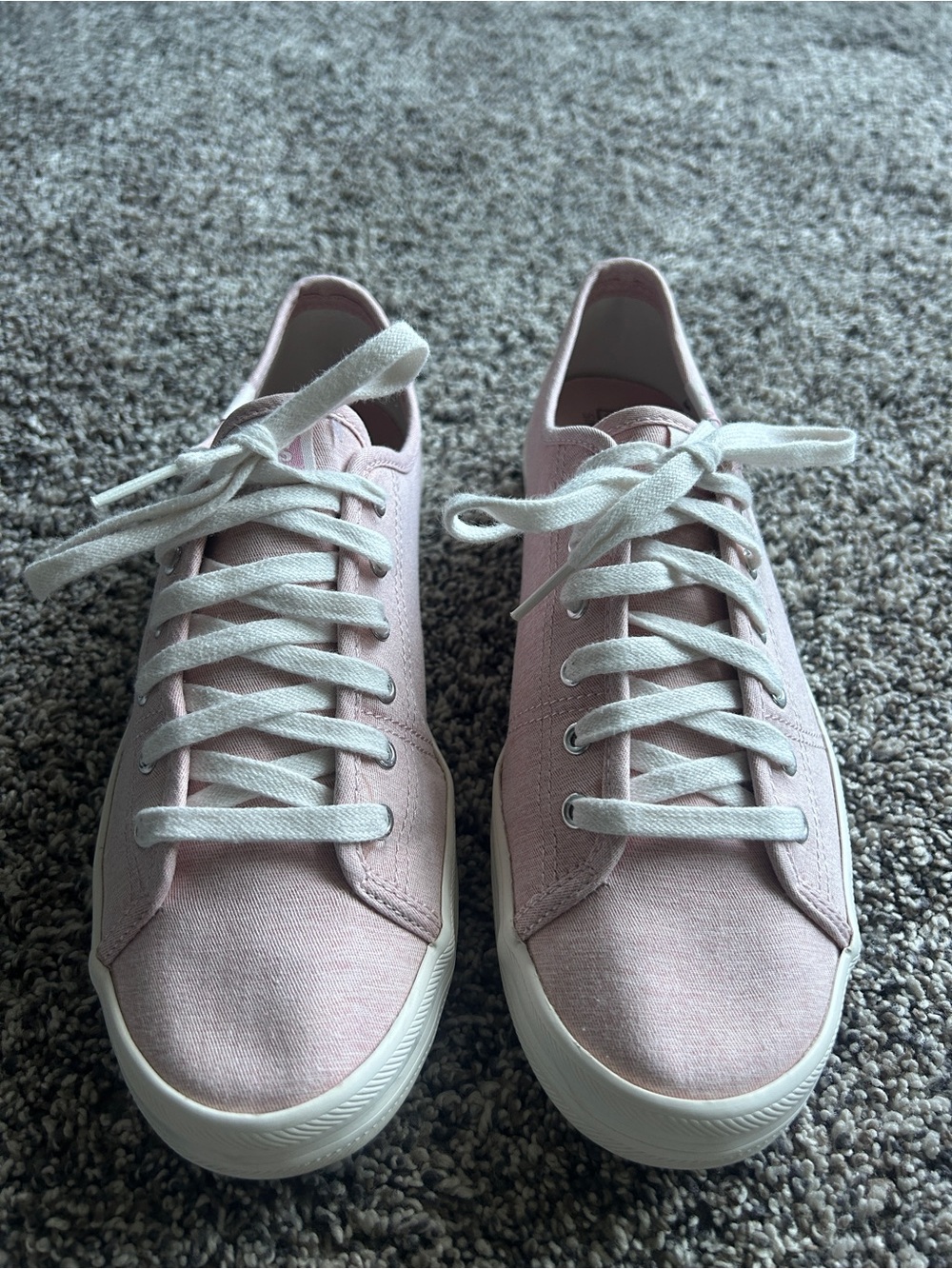 Keds Light Pink Canvas Lace-Up Sneakers with White Soles